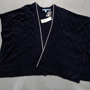 Nwt draper James navy blue poncho cardigan shawl shrug size xs/s